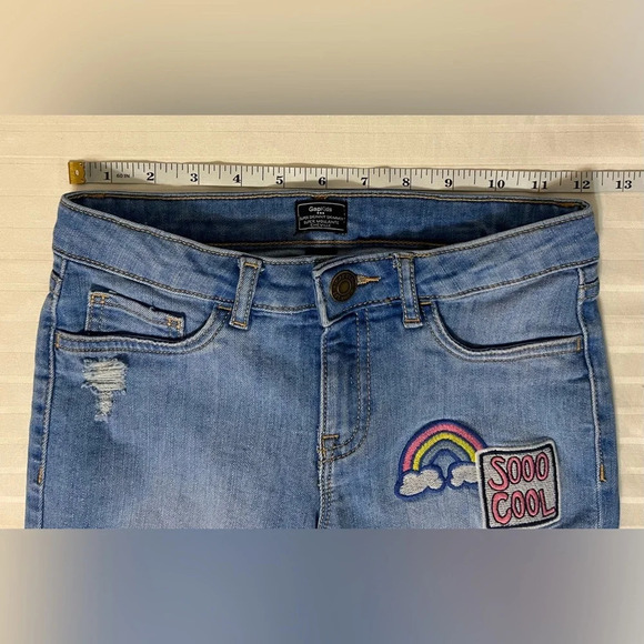 GAP Kids Unicorn Rainbow Denim Jeans Skinny Adjustable Waist Girls Size 10 - Picture 9 of 14
